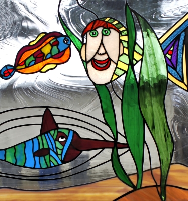 School of Fish Glass Painting - Glass With A Past